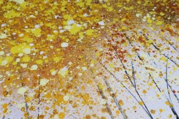 Yellow Tree gold 2 wall decor detail Oil Paintings